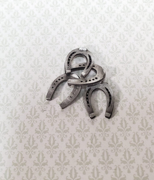 Dollhouse Lucky Horseshoes x4 Metal 1:12 Scale Miniatures by Sir Thomas Thumb - Miniature Crush