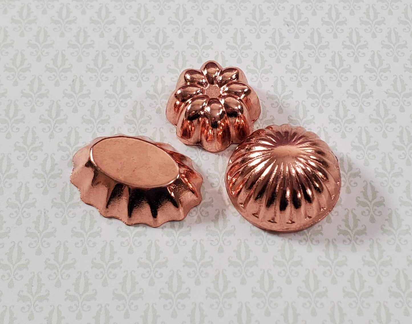 Dollhouse Metal Copper Jelly Molds 1:12 Scale Miniature Kitchen Decor Dishes - Miniature Crush