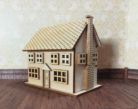 Dollhouse Miniature 1:144 Scale Kit House 2 Story with Fireplace 5 Rooms - Miniature Crush