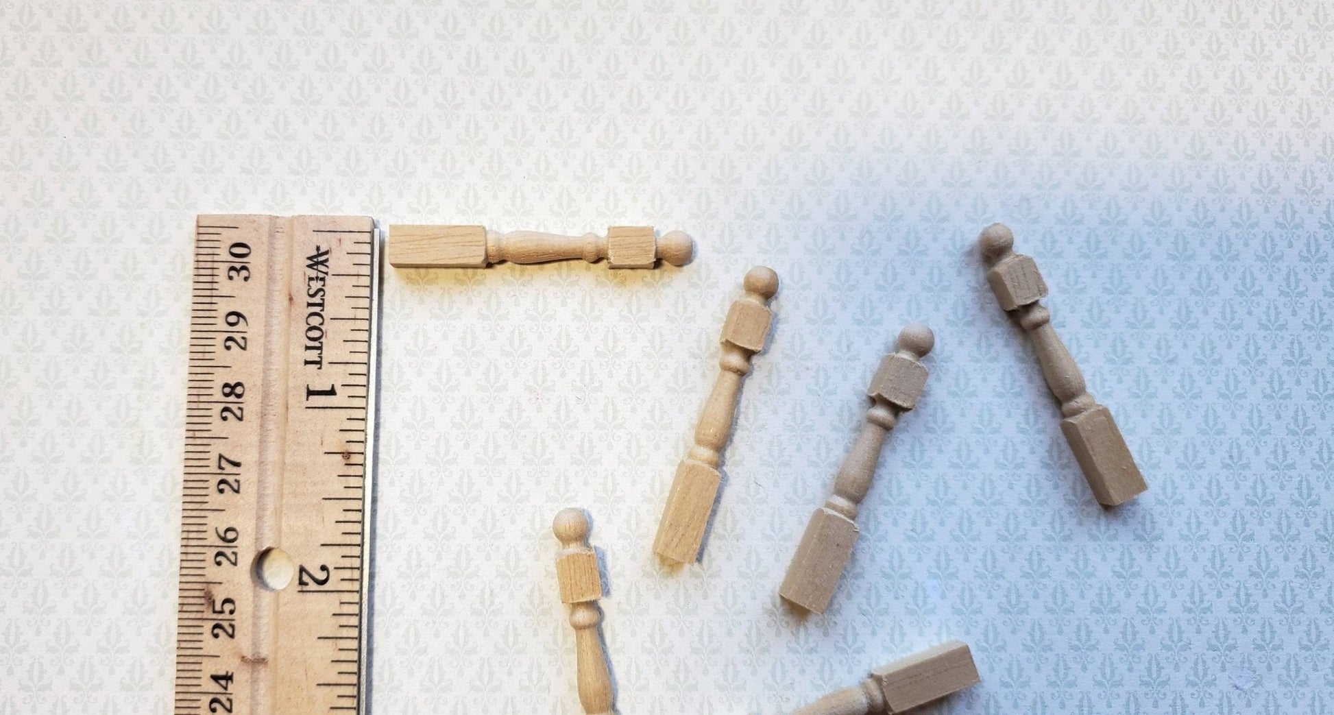 Dollhouse Miniature 1:24 Newel Posts or Fence Posts End Pieces 1/2" Scale 1 3/4" Half Scale - Miniature Crush