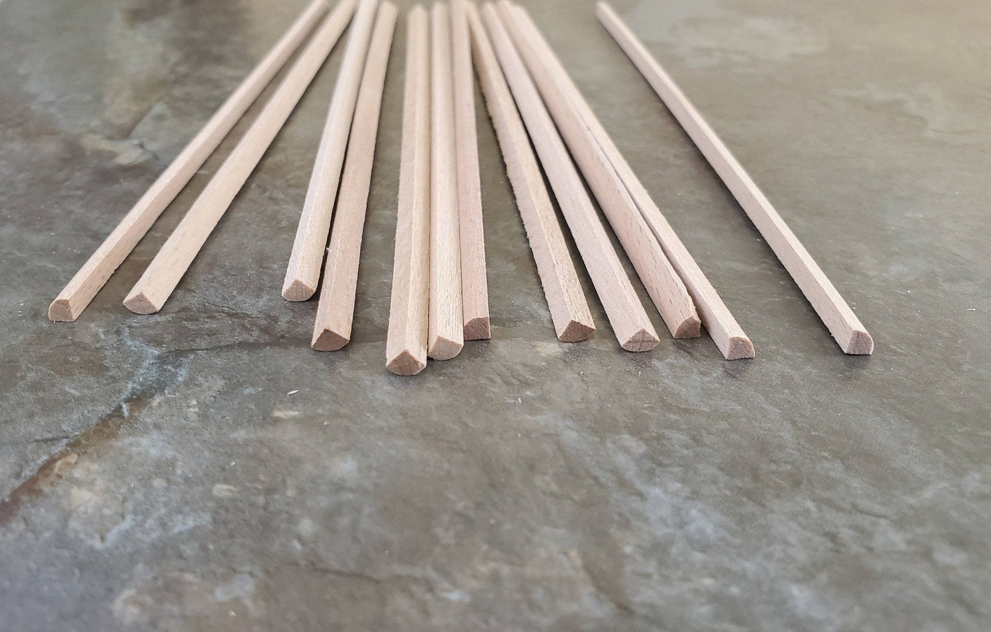 Dollhouse Miniature 6" Trim Scrap Quarter Round Tiny Wood Strip 1/8" 12 Pieces 1:12 Scale - Miniature Crush