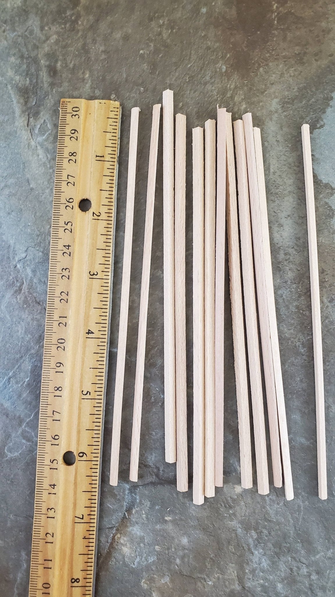 Dollhouse Miniature 6" Trim Scrap Quarter Round Tiny Wood Strip 1/8" 12 Pieces 1:12 Scale - Miniature Crush