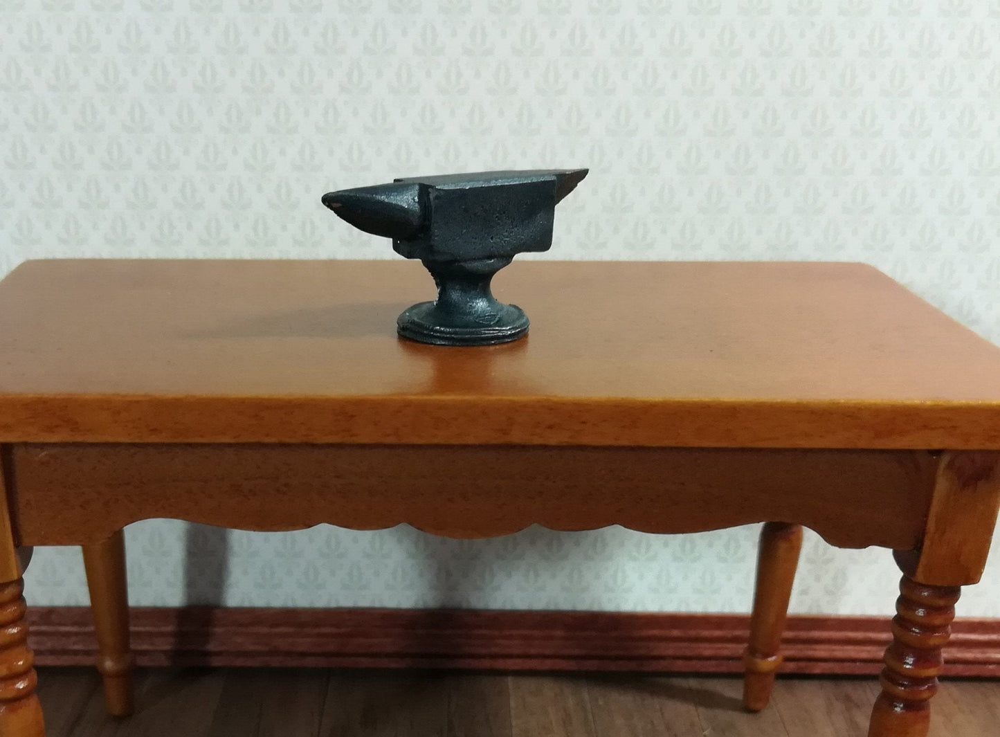 Dollhouse Miniature Anvil Black Metal Matte Black Finish 1:12 Scale - Miniature Crush