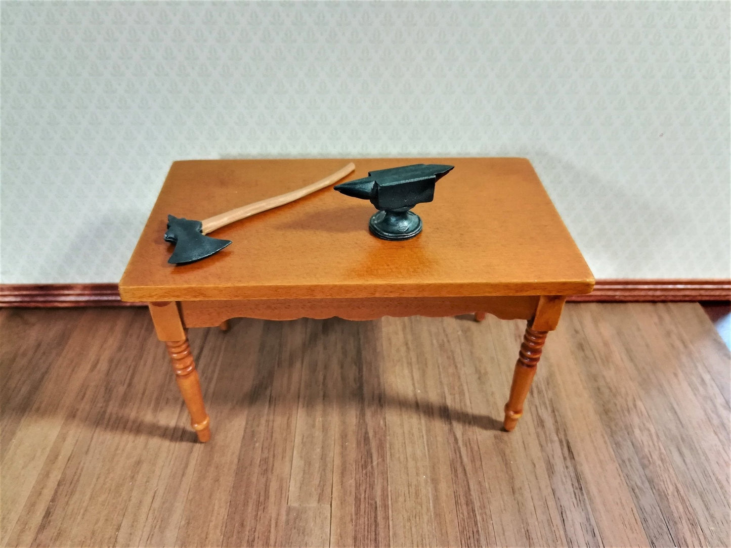 Dollhouse Miniature Anvil Black Metal Matte Black Finish 1:12 Scale - Miniature Crush