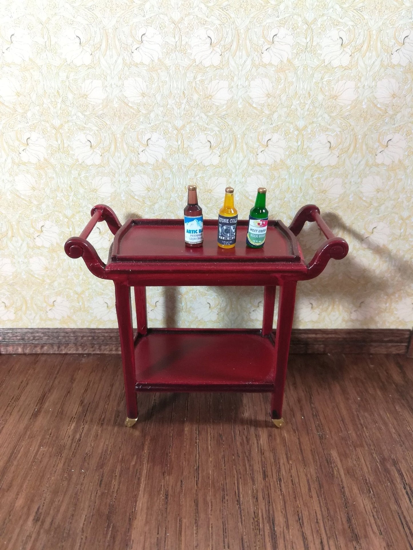 Dollhouse Miniature Bottles of Beer x3 Tiny Bottles 1:12 Scale Drinks - Miniature Crush