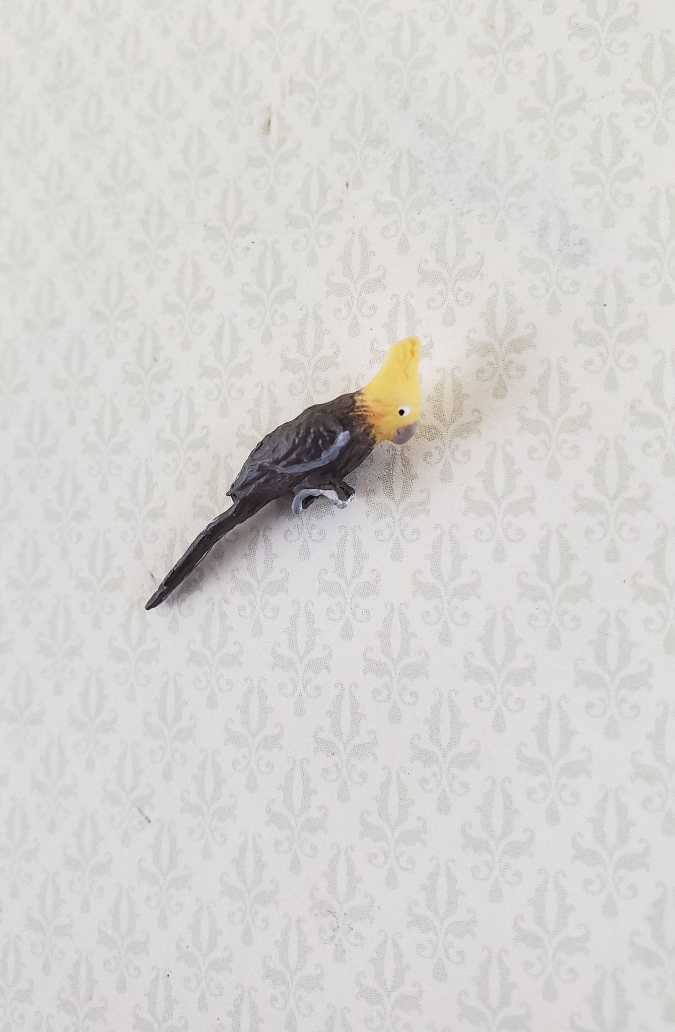 Dollhouse Miniature Bird Gray Yellow Cockatiel 1:12 Scale Falcon Miniatures - Miniature Crush