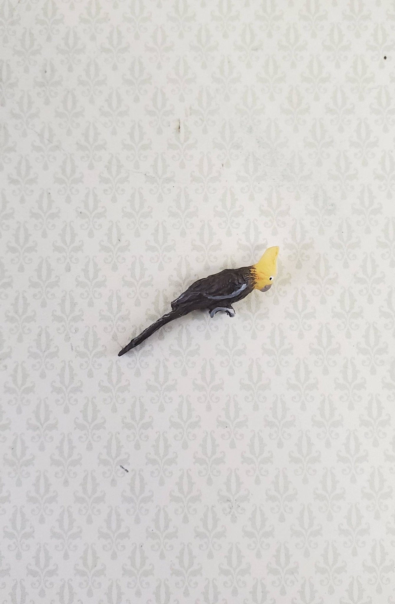 Dollhouse Miniature Bird Gray Yellow Cockatiel 1:12 Scale Falcon Miniatures - Miniature Crush
