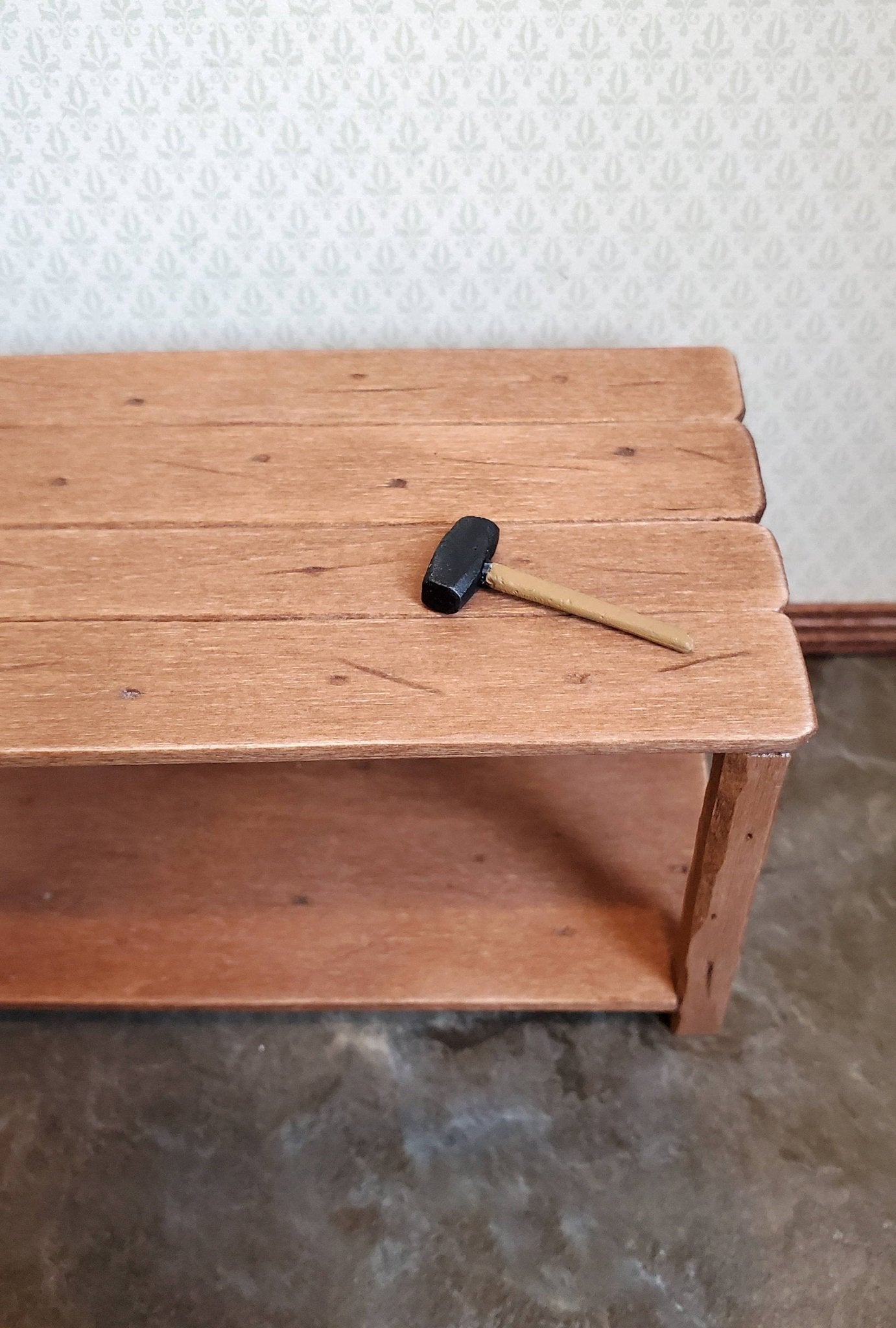 Dollhouse Miniature Blacksmith Hammer Mallet Tudor Style 1:12 Scale Tool Painted Metal - Miniature Crush