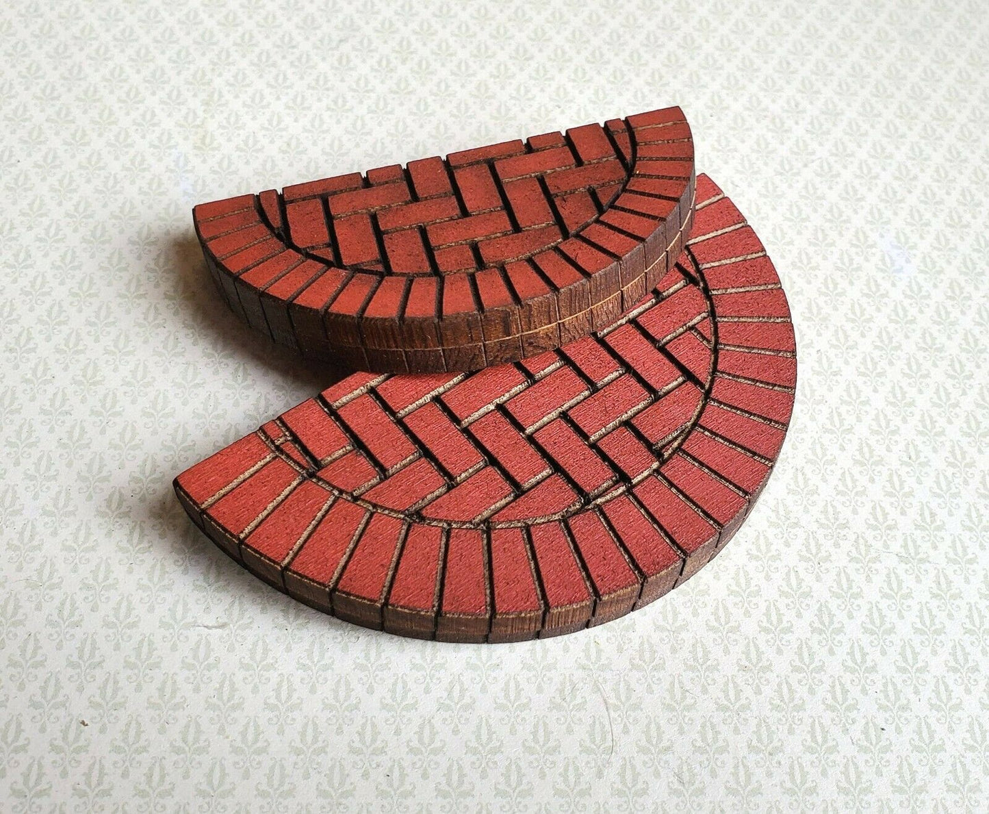 Dollhouse Miniature Brick Step Double Half Round for Entryway Door 1:12 Scale - Miniature Crush
