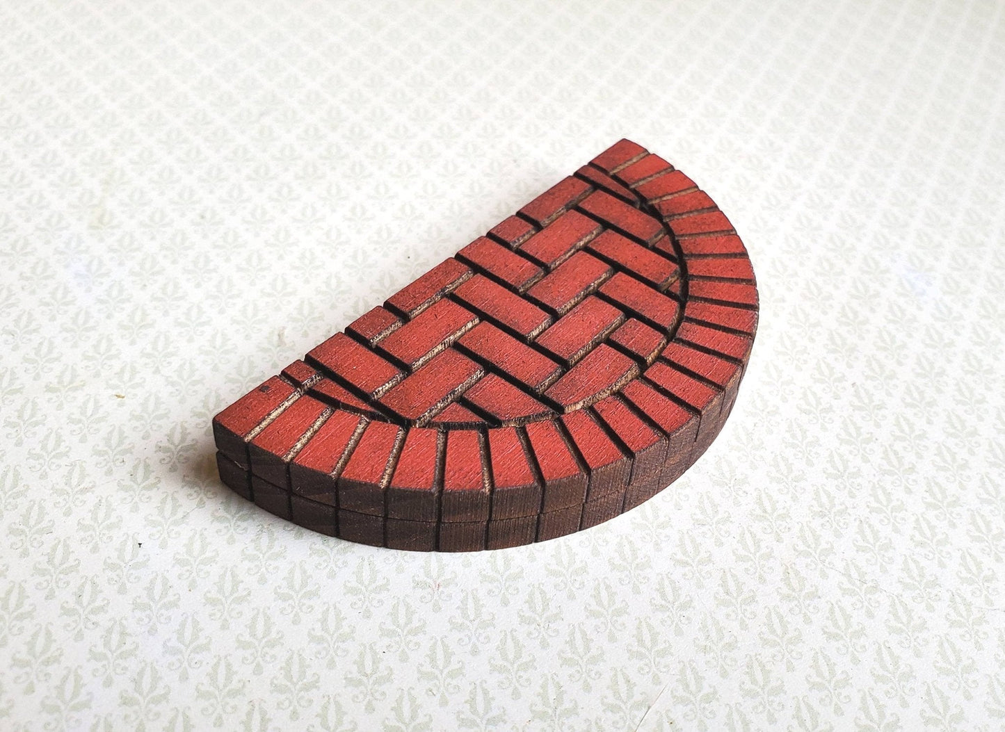 Dollhouse Miniature Brick Step Half Round Exterior for Entryway Door 1:12 Scale 3" - Miniature Crush
