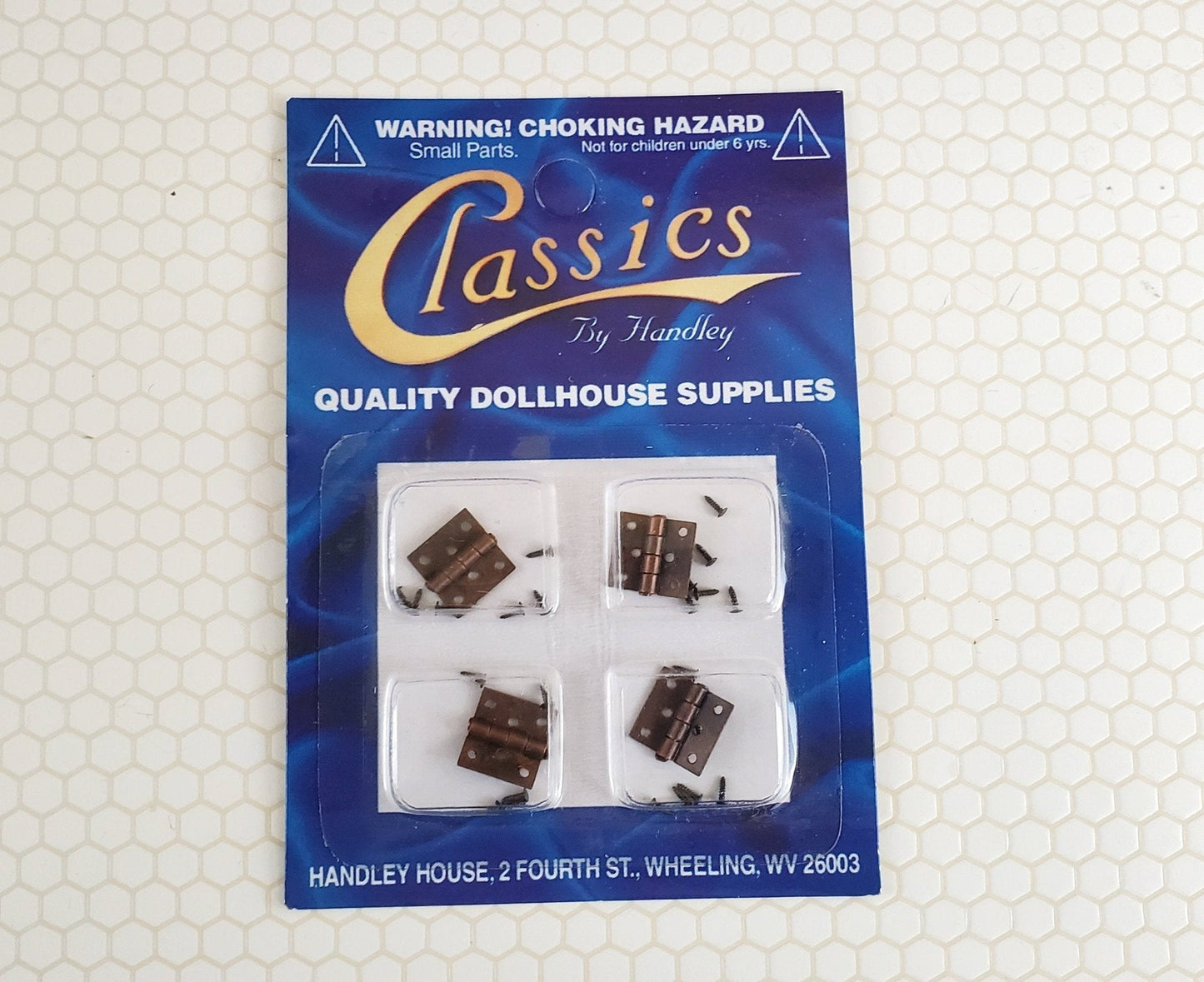 Dollhouse Miniature Butt Hinges Working x4 Bronze 1:12 Scale Includes Nails 5711 - Miniature Crush