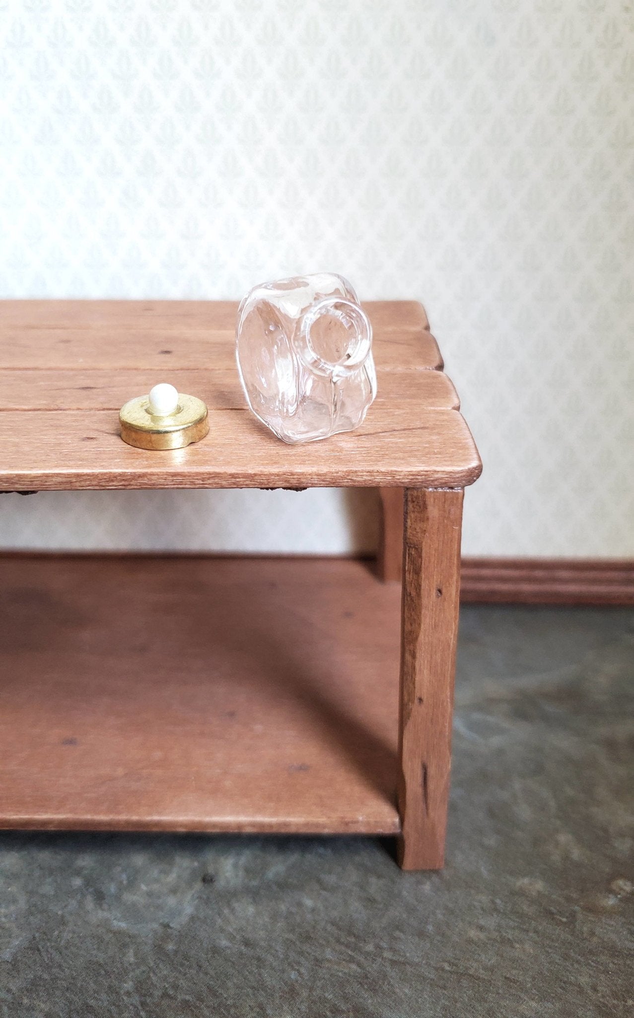 Dollhouse Miniature Candy Jar with Lid Clear Glass Counter Store 1:12 Scale - Miniature Crush