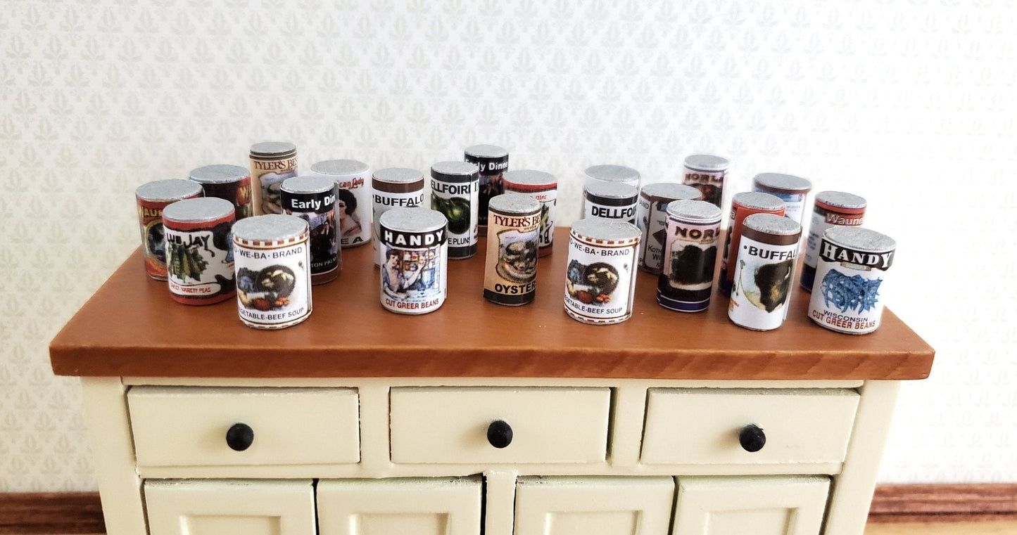 Dollhouse Miniature Canned Goods Old Fashion Grocery Store Cans 1:12 Scale Food - Miniature Crush