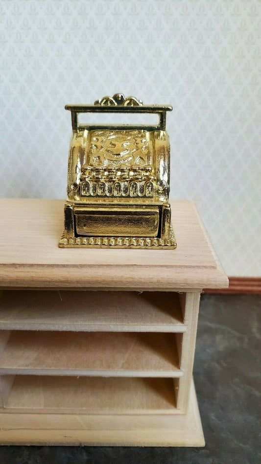 Dollhouse Miniature Cash Register Till Gold Vintage Style Metal 1:12 Scale - Miniature Crush