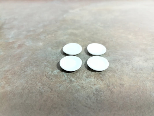 Dollhouse Miniature Ceramic Dessert or Salad Plates x4 Tiny White 1:12 Scale 1/2" - Miniature Crush