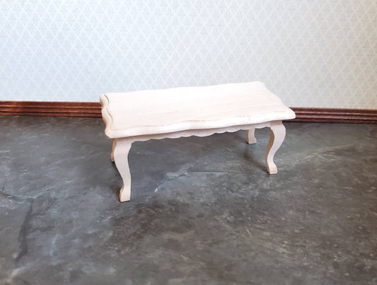Dollhouse Miniature Coffee Table Unfinished Wood 1:12 Scale Living Room Furniture - Miniature Crush