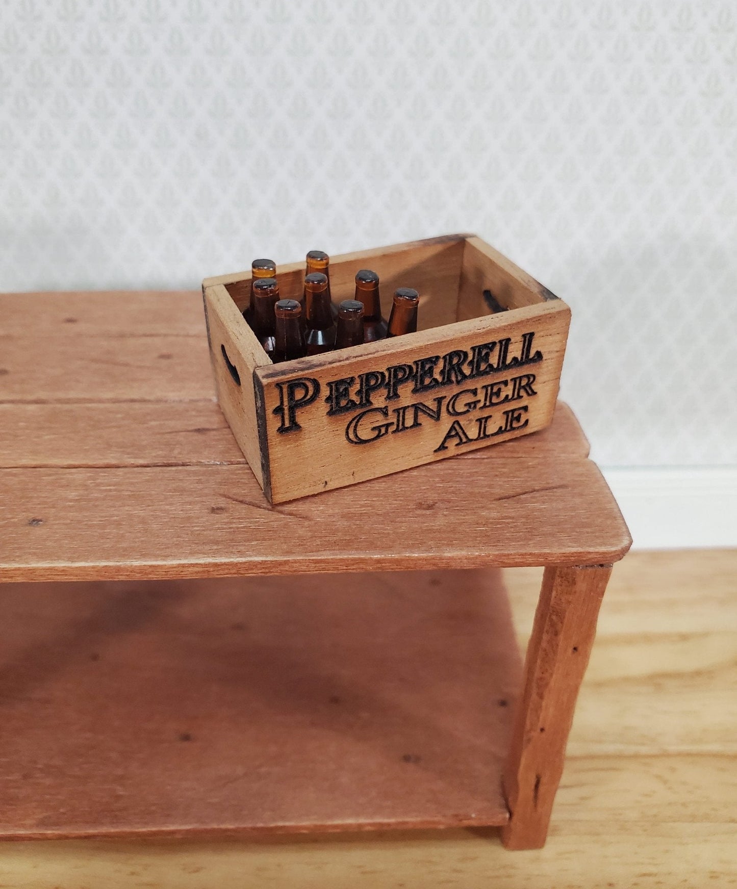 Dollhouse Miniature Crate Pepperell Ginger Ale Vintage Style 1:12 Scale Handmade - Miniature Crush