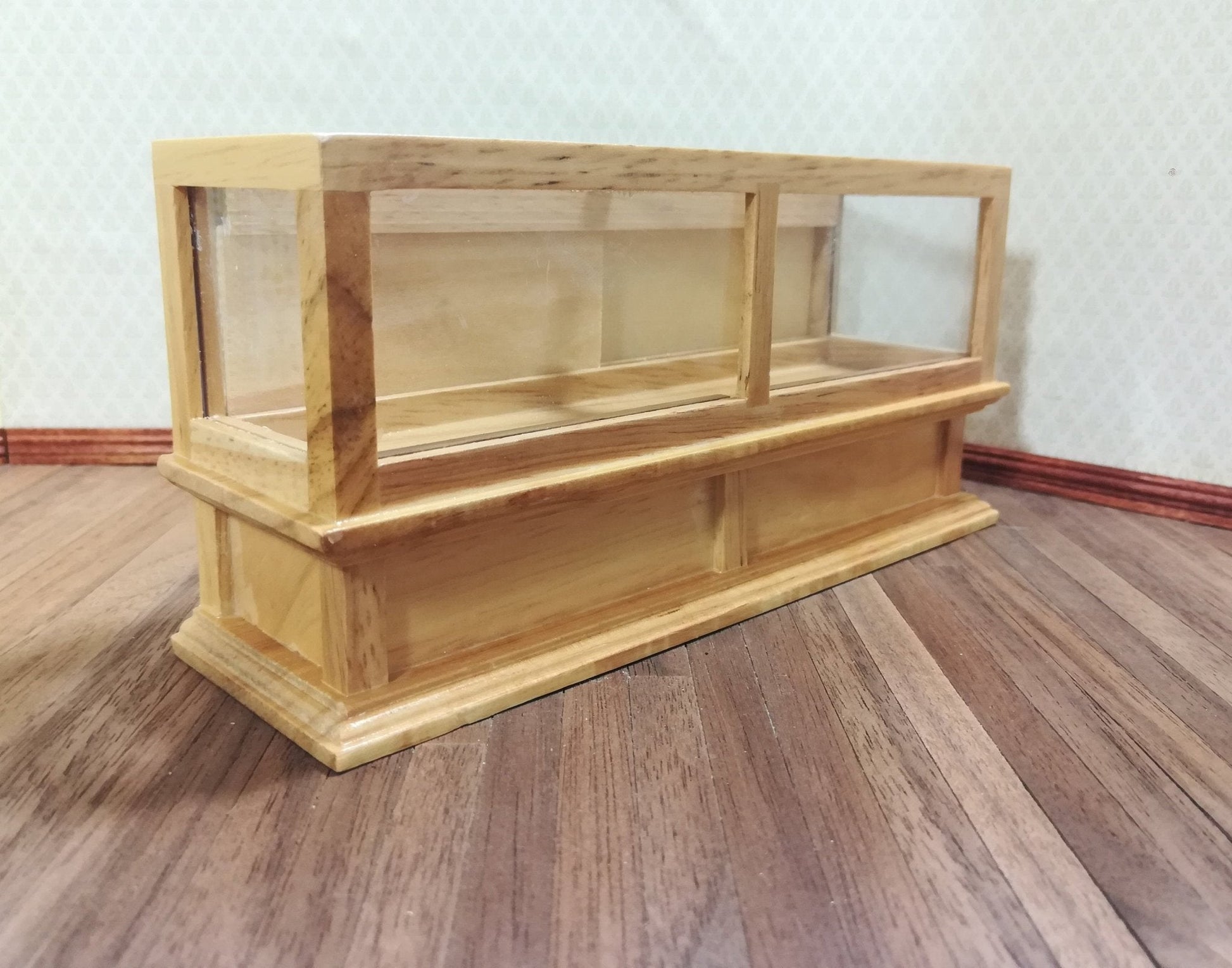 Dollhouse Miniature Display Counter for Bakery Store or Shop 1:12 Scale Furniture Light Oak - Miniature Crush