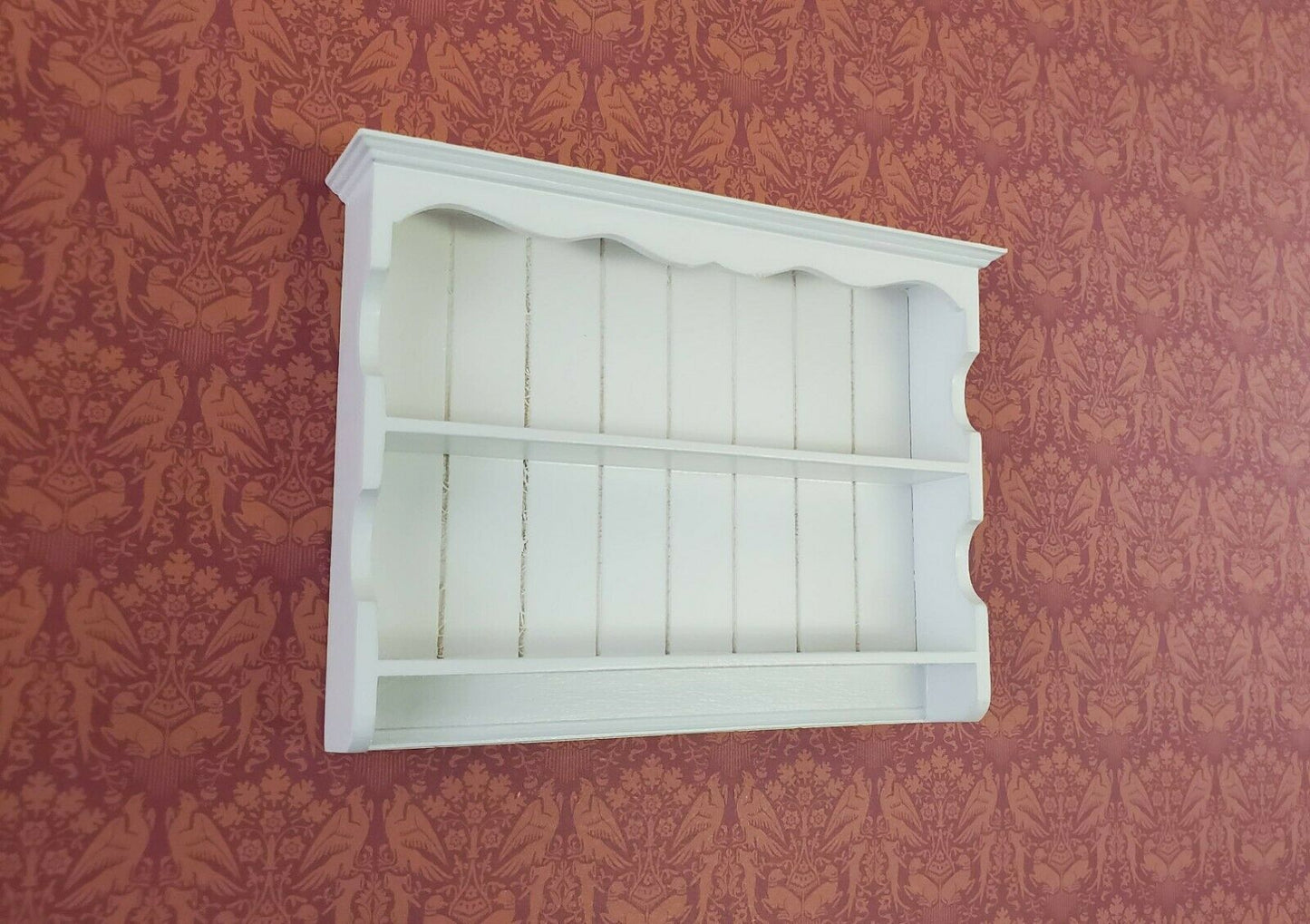 Dollhouse Miniature Display Shelf Large Hanging 1:12 Scale Furniture White Wood - Miniature Crush