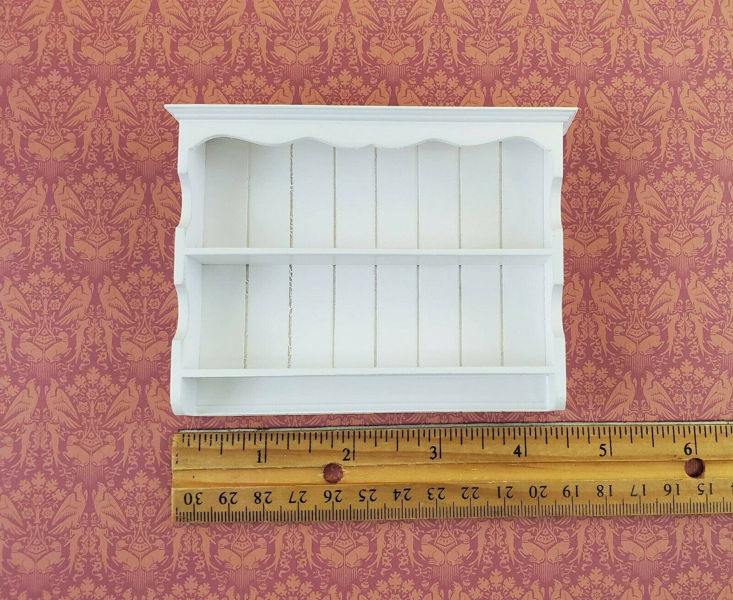 Dollhouse Miniature Display Shelf Large Hanging 1:12 Scale Furniture White Wood - Miniature Crush