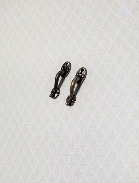 Dollhouse Miniature Door Handles Large with Keyhole 1:12 Scale Antique Bronze - Miniature Crush