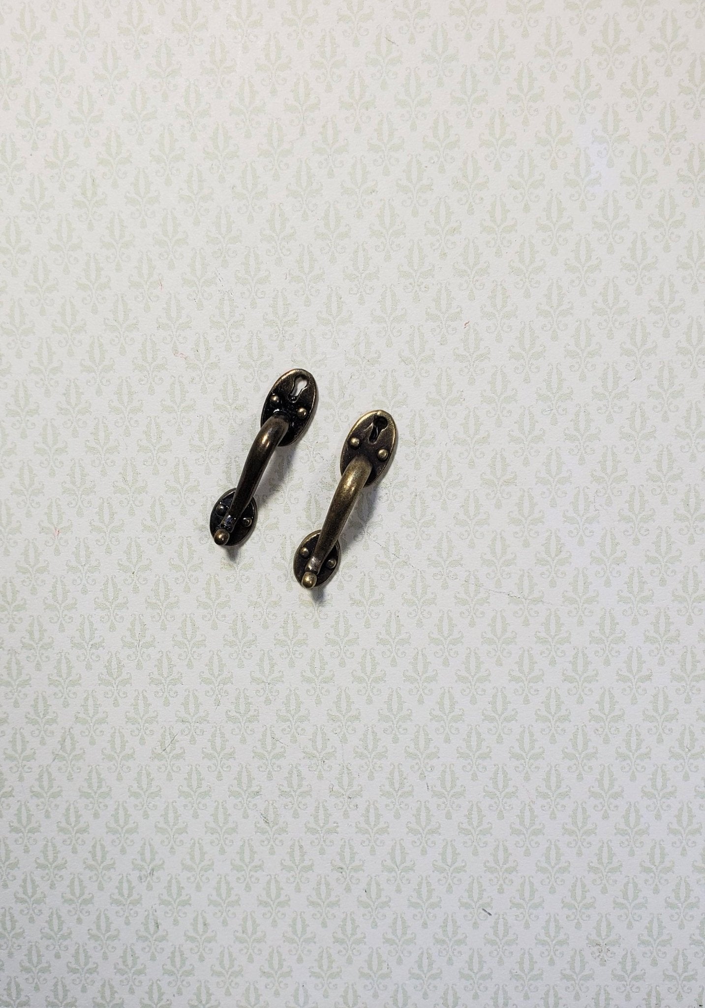 Dollhouse Miniature Door Handles Large with Keyhole 1:12 Scale Antique Bronze - Miniature Crush