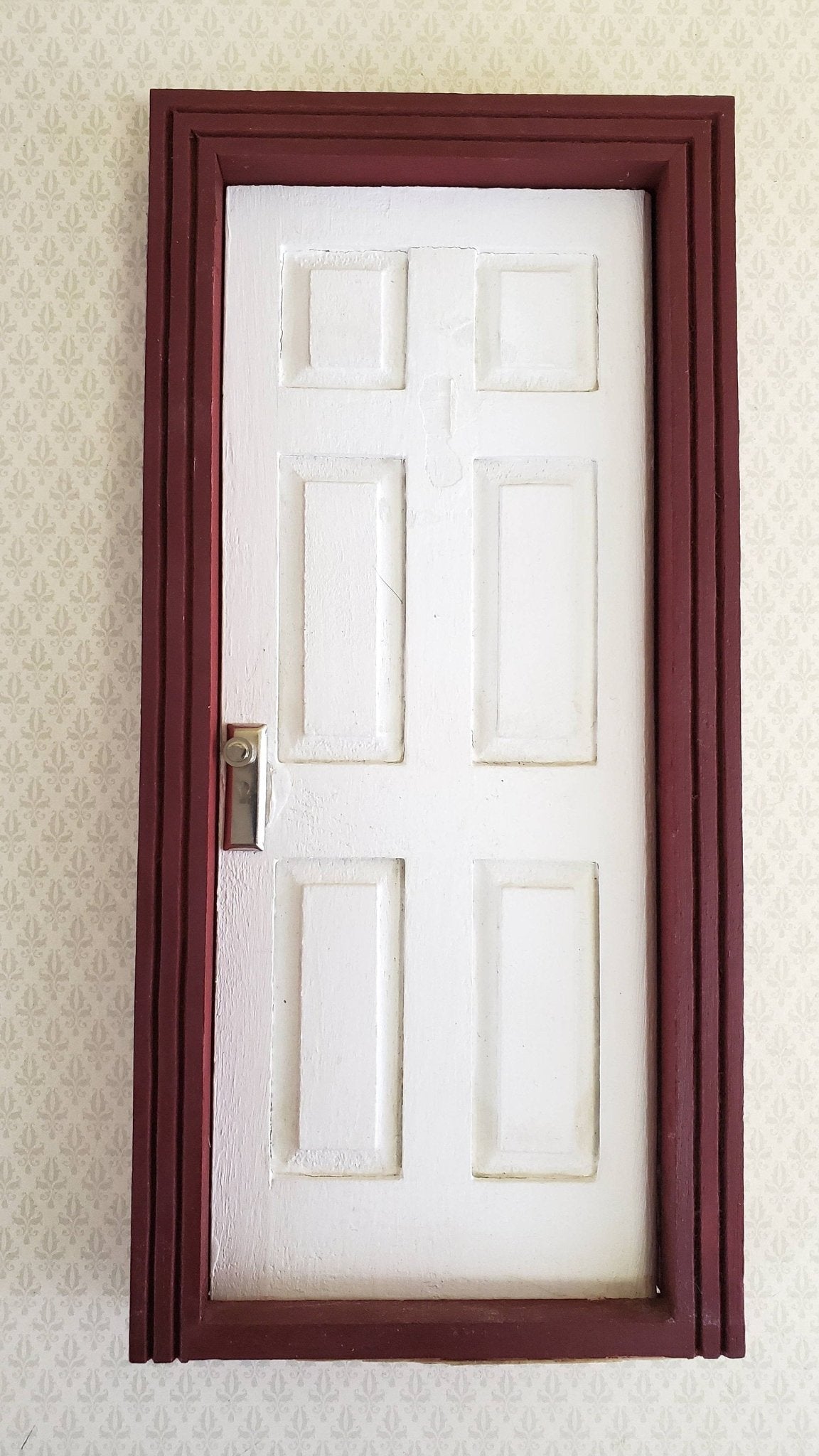 Dollhouse Miniature Door Knobs and Plates Set with Keyhole 1:12 Scale Silver Nickle - Miniature Crush