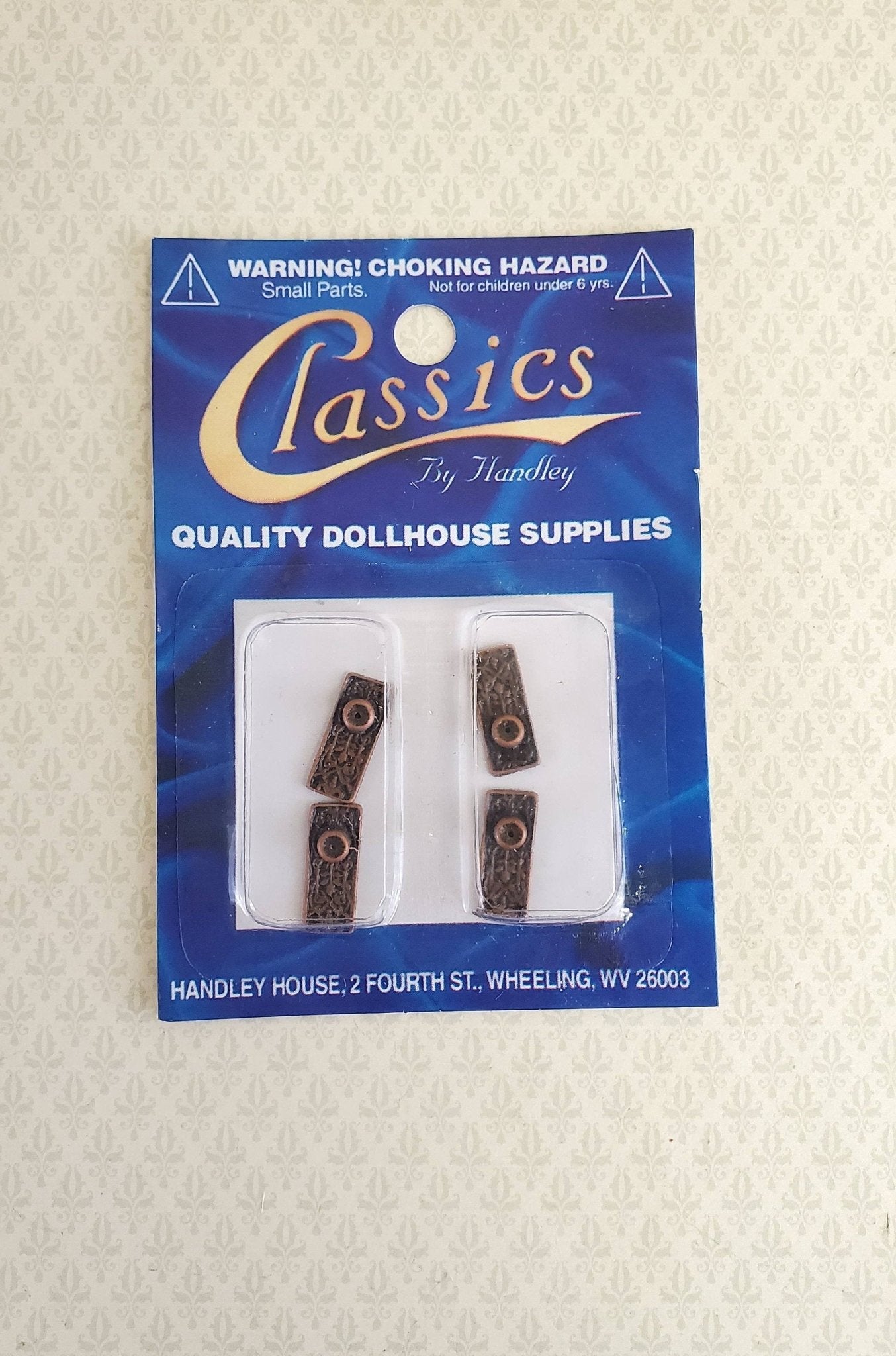 Dollhouse Miniature Door Knobs Fancy with Plates Set Antique Bronze 1:12 Scale - Miniature Crush