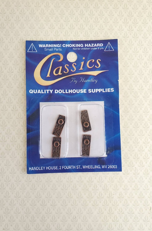 Dollhouse Miniature Door Knobs Fancy with Plates Set Antique Bronze 1:12 Scale - Miniature Crush