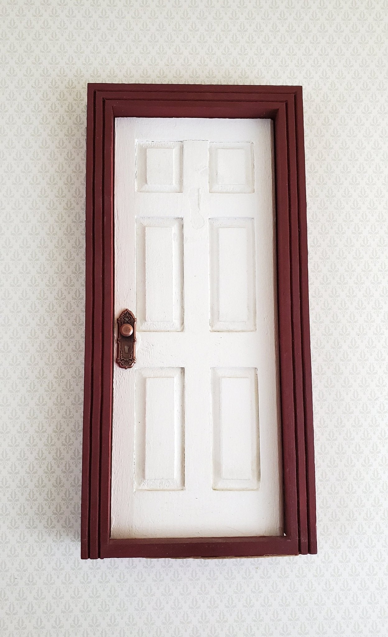 Dollhouse Miniature Doorknobs Fancy Bronze 1 Set with Keyhole 1:12 Scale - Miniature Crush