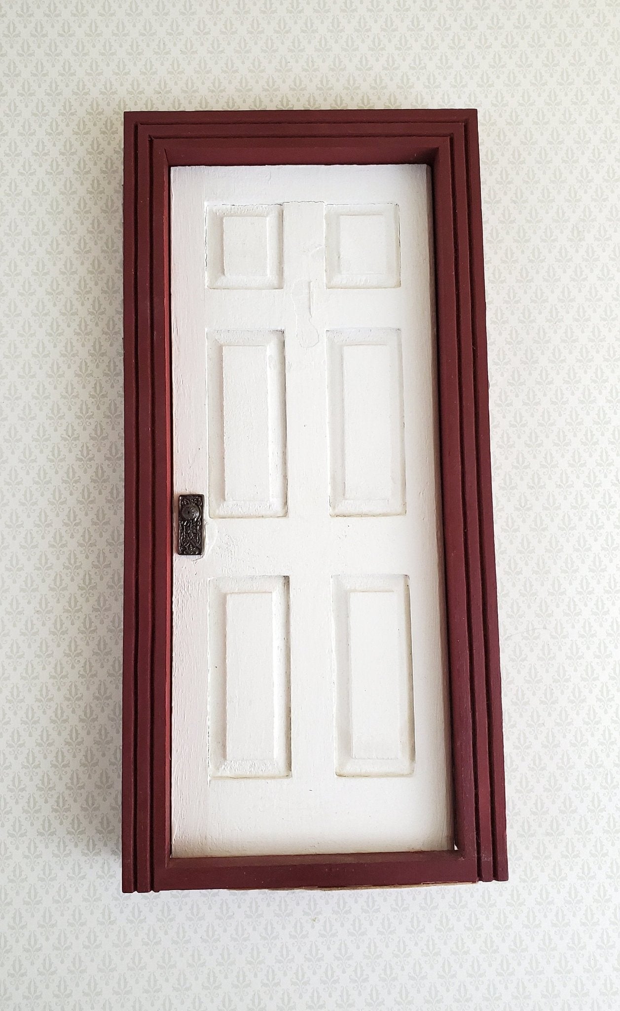 Dollhouse Miniature Doorknobs with Plate Dark Pewter Fancy Set 1:12 Scale - Miniature Crush