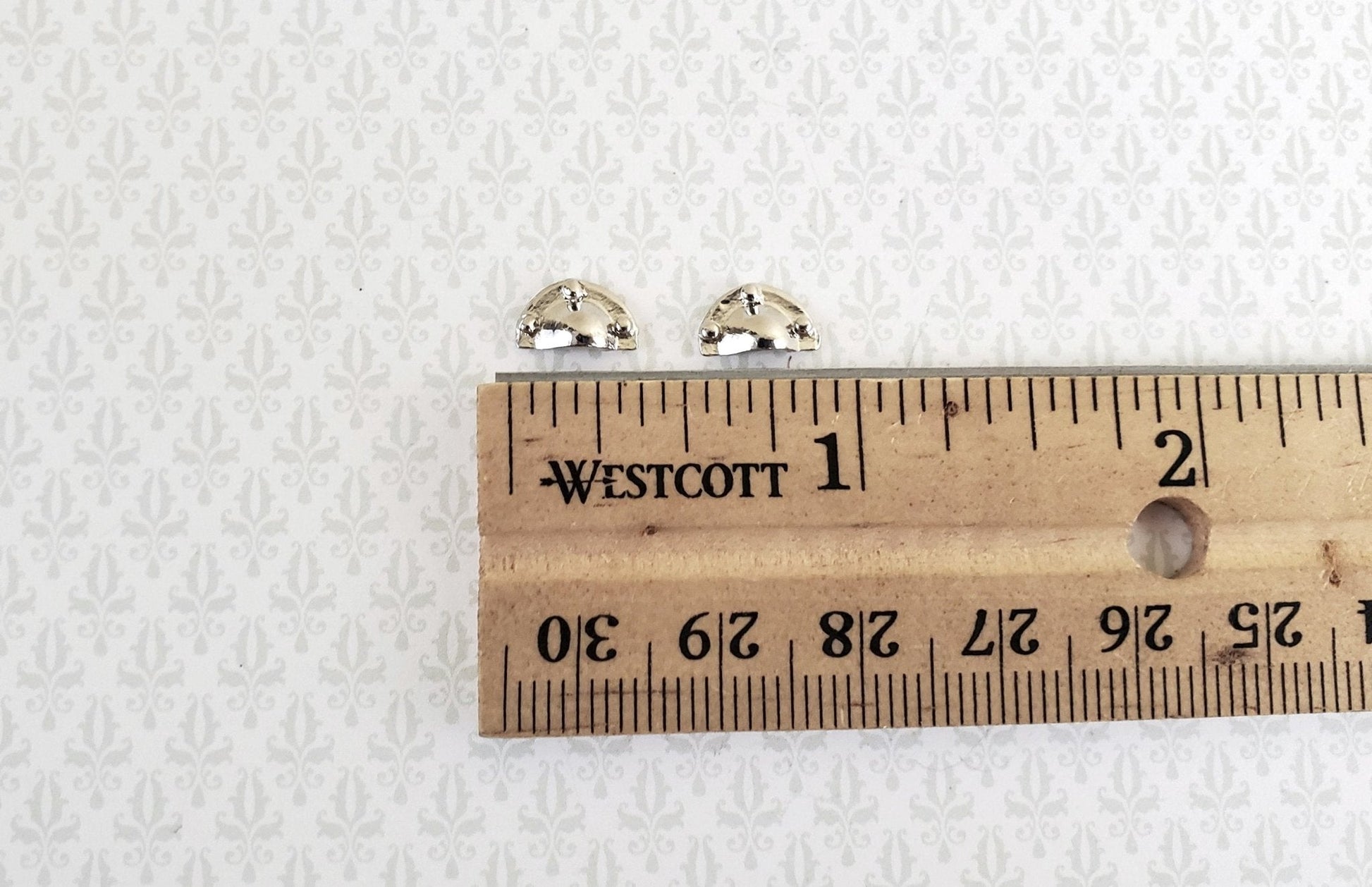 Dollhouse Miniature Drawer Pulls Chrome Silver Cup Style x2 1:12 Scale S3024B - Miniature Crush