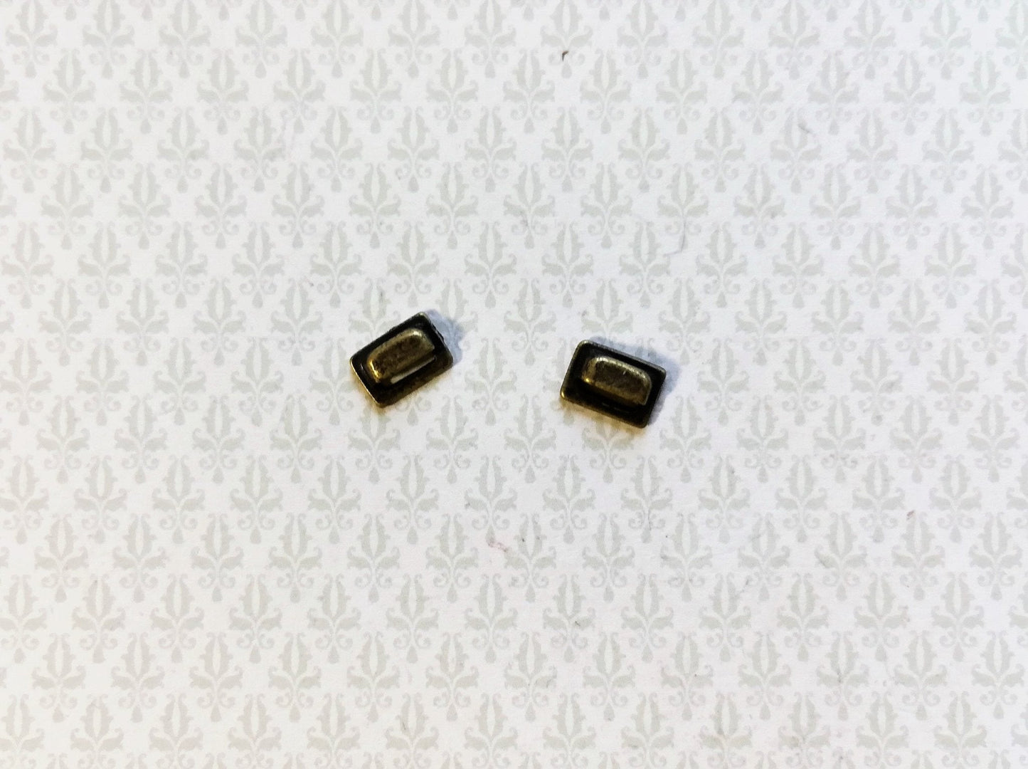 Dollhouse Miniature Drawer Pulls Craftsman Style x2 Antique Bronze Finish 1:12 Scale - Miniature Crush