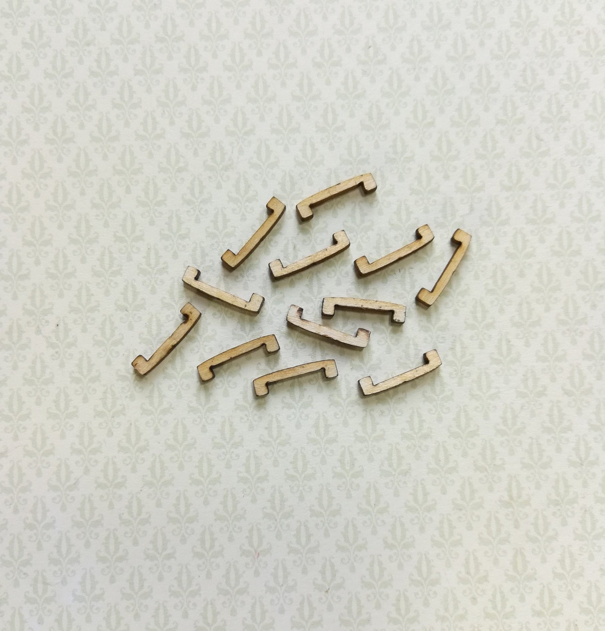 Dollhouse Miniature Drawer Pulls Handles Wood 12 Pieces 1:12 Scale 1/2" Handmade - Miniature Crush