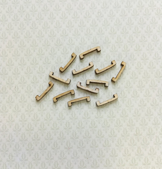 Dollhouse Miniature Drawer Pulls Handles Wood 12 Pieces 1:12 Scale 1/2" Handmade - Miniature Crush