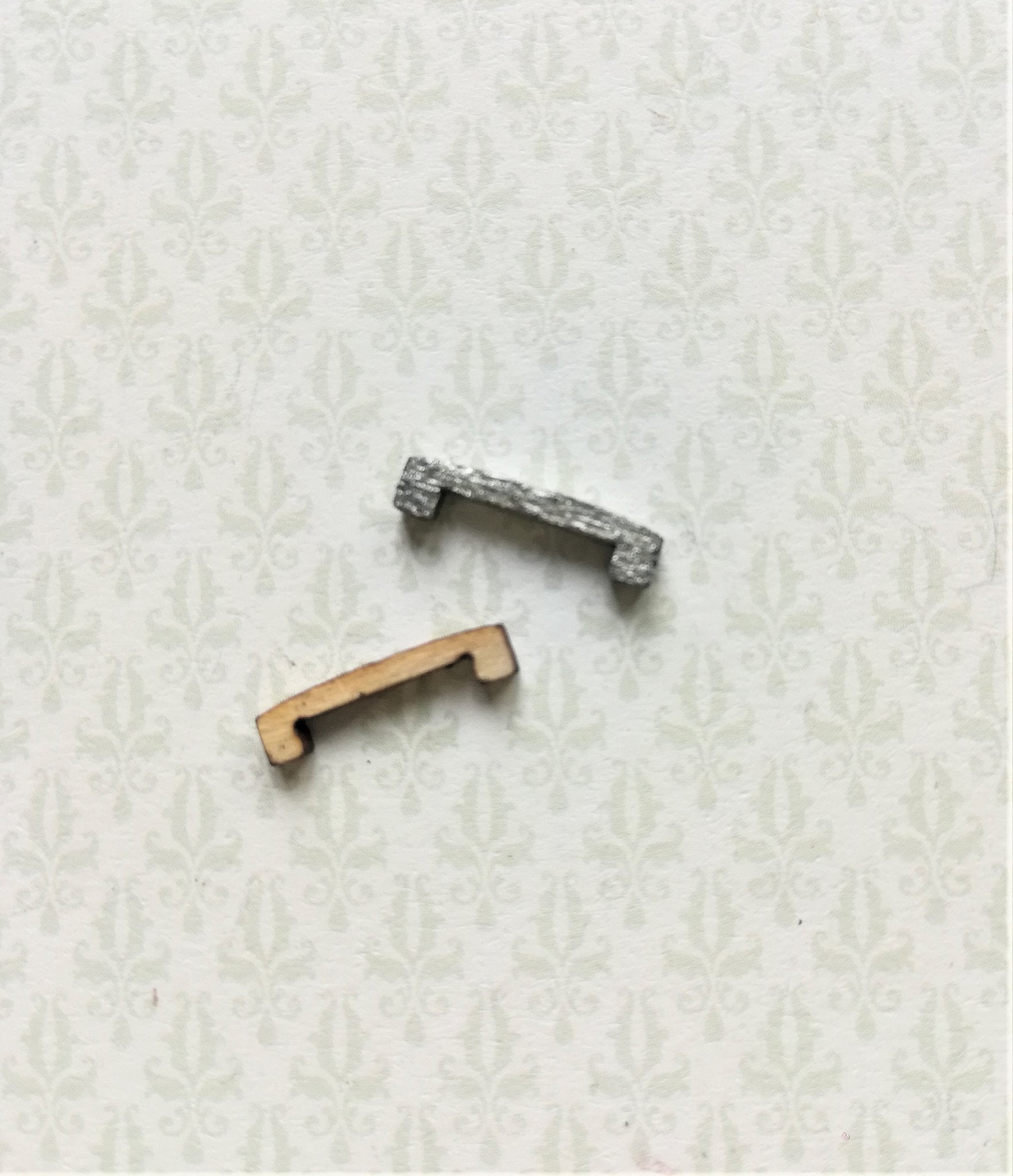 Dollhouse Miniature Drawer Pulls Handles Wood 12 Pieces 1:12 Scale 1/2" Handmade - Miniature Crush