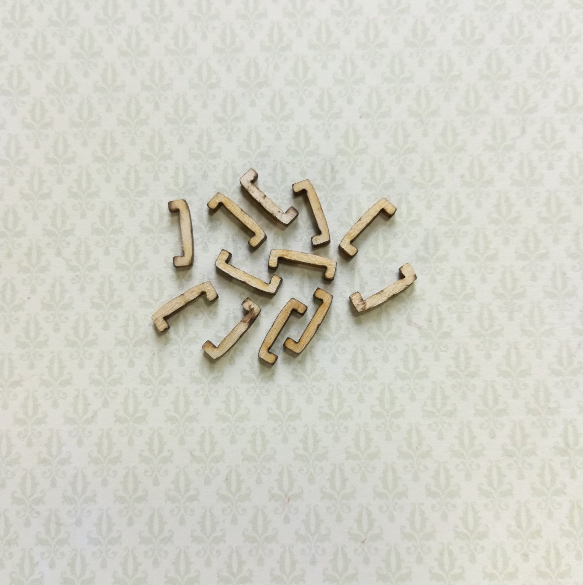 Dollhouse Miniature Drawer Pulls Handles Wood 12 Pieces 1:12 Scale 3/8" Handmade - Miniature Crush