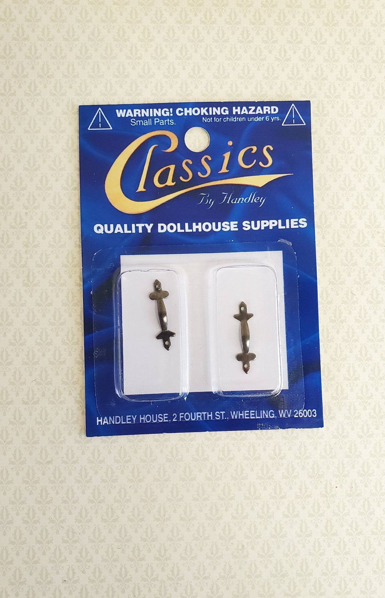 Dollhouse Miniature Drawer Pulls or Door Handles x2 Pewter 1:12 Scale Tudor Style - Miniature Crush