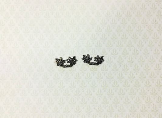 Dollhouse Miniature Drawer Pulls or Handle Leaves Style 1:12 Scale Antique Bronze - Miniature Crush
