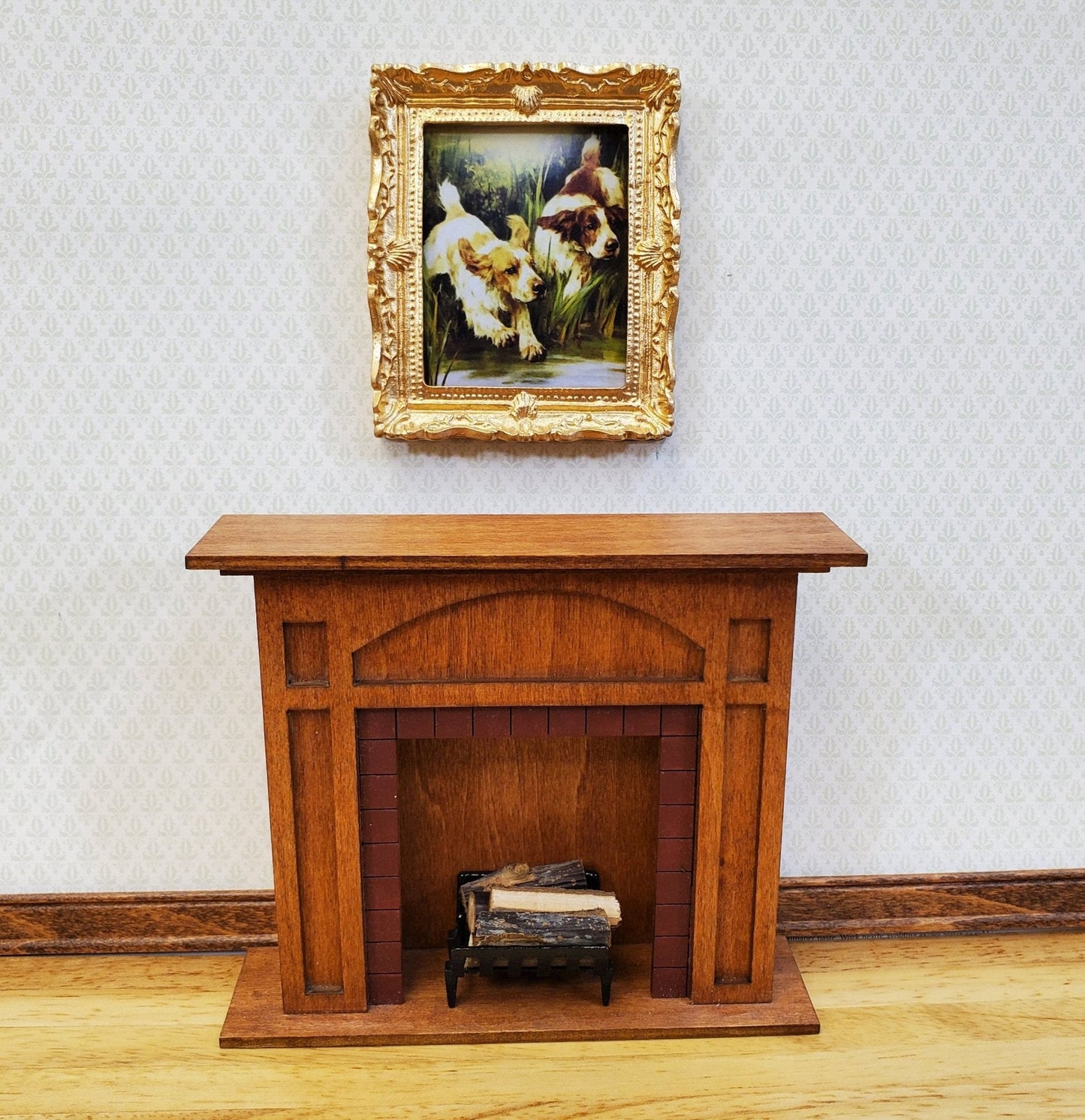 Dollhouse Miniature Duck Hunting Dogs Framed Print 1:12 Scale English Spaniel - Miniature Crush