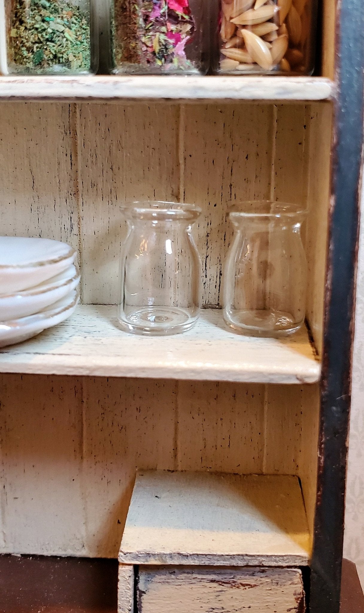 Dollhouse Miniature Empty Glass Jars Open Top Set of 2 for Canning or Treats 1:12 Scale - Miniature Crush