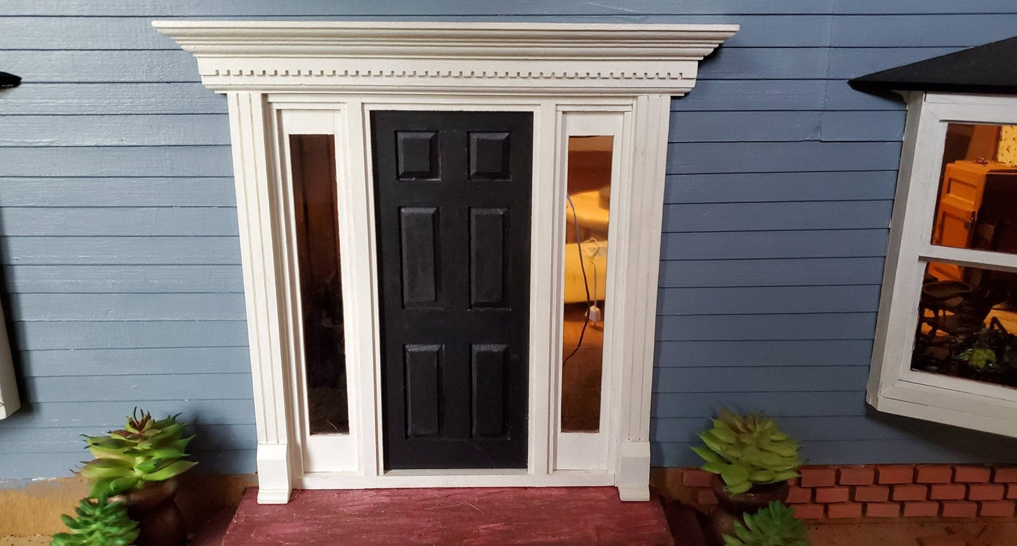 Dollhouse Miniature Exterior Door with Side Lights Jamestown Houseworks 1:12 Scale - Miniature Crush