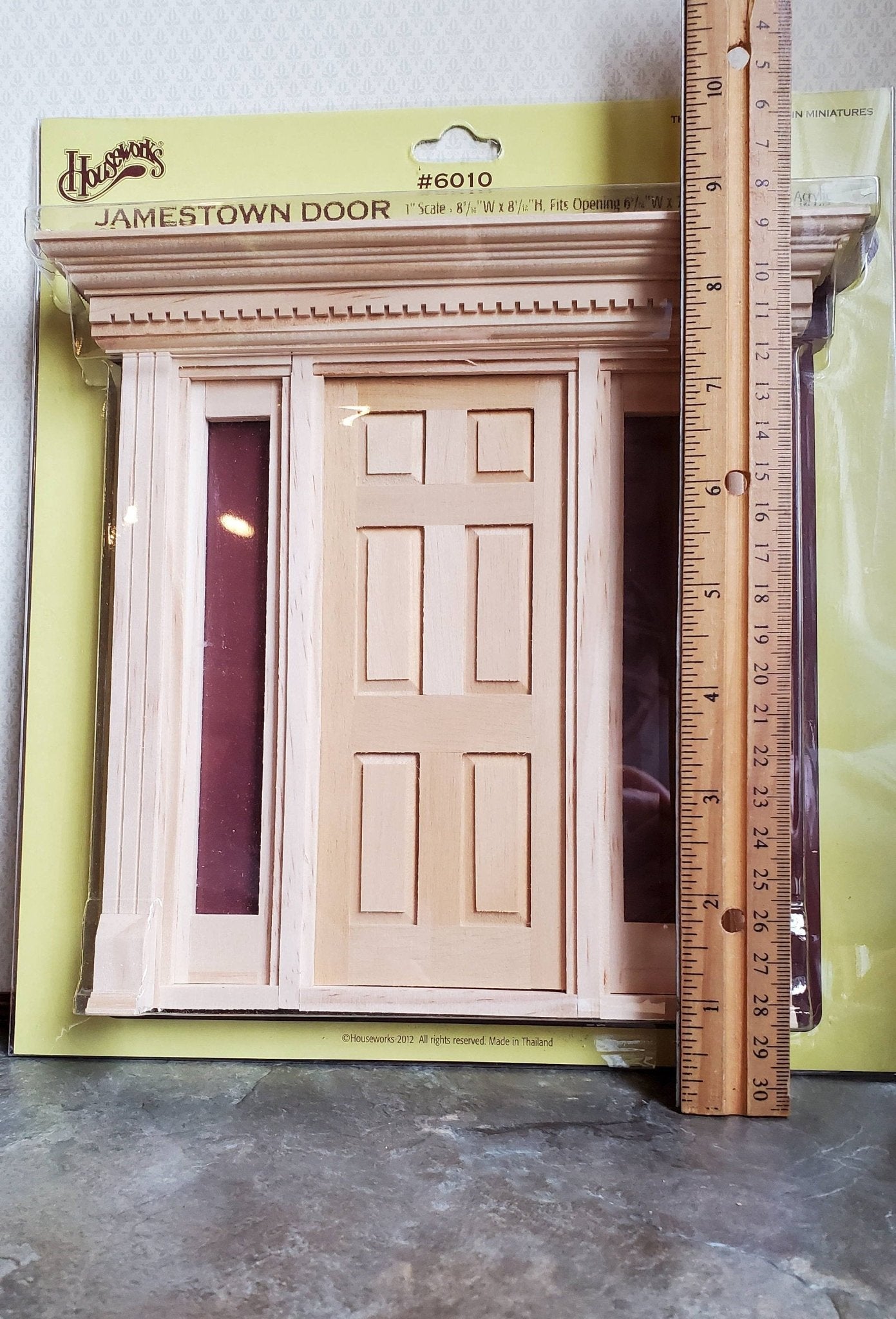 Dollhouse Miniature Exterior Door with Side Lights Jamestown Houseworks 1:12 Scale - Miniature Crush