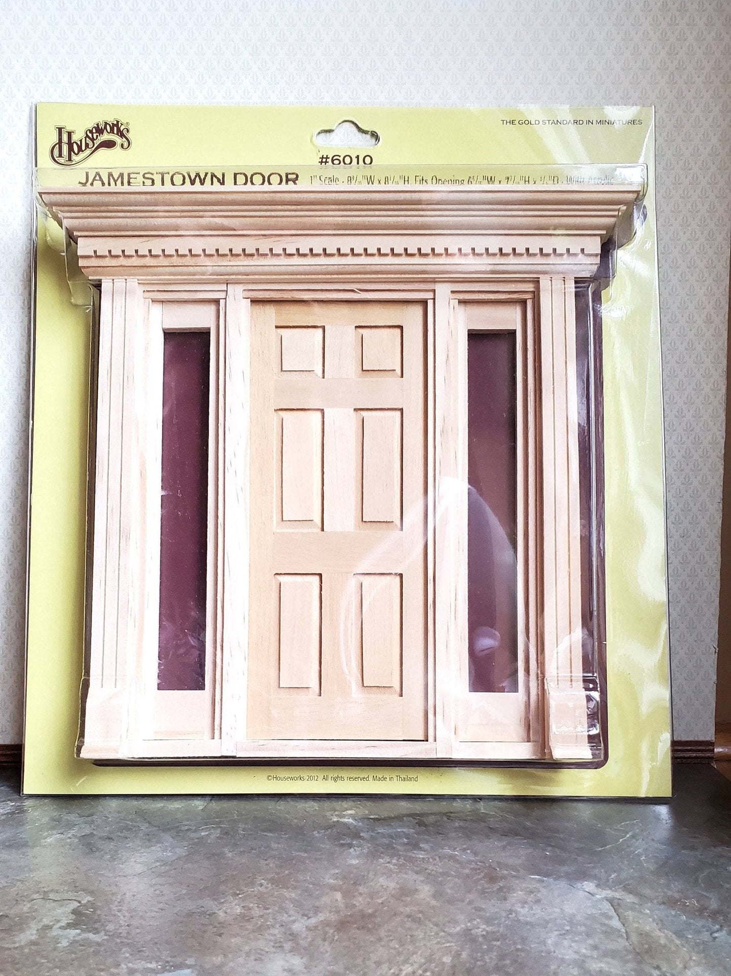 Dollhouse Miniature Exterior Door with Side Lights Jamestown Houseworks 1:12 Scale - Miniature Crush