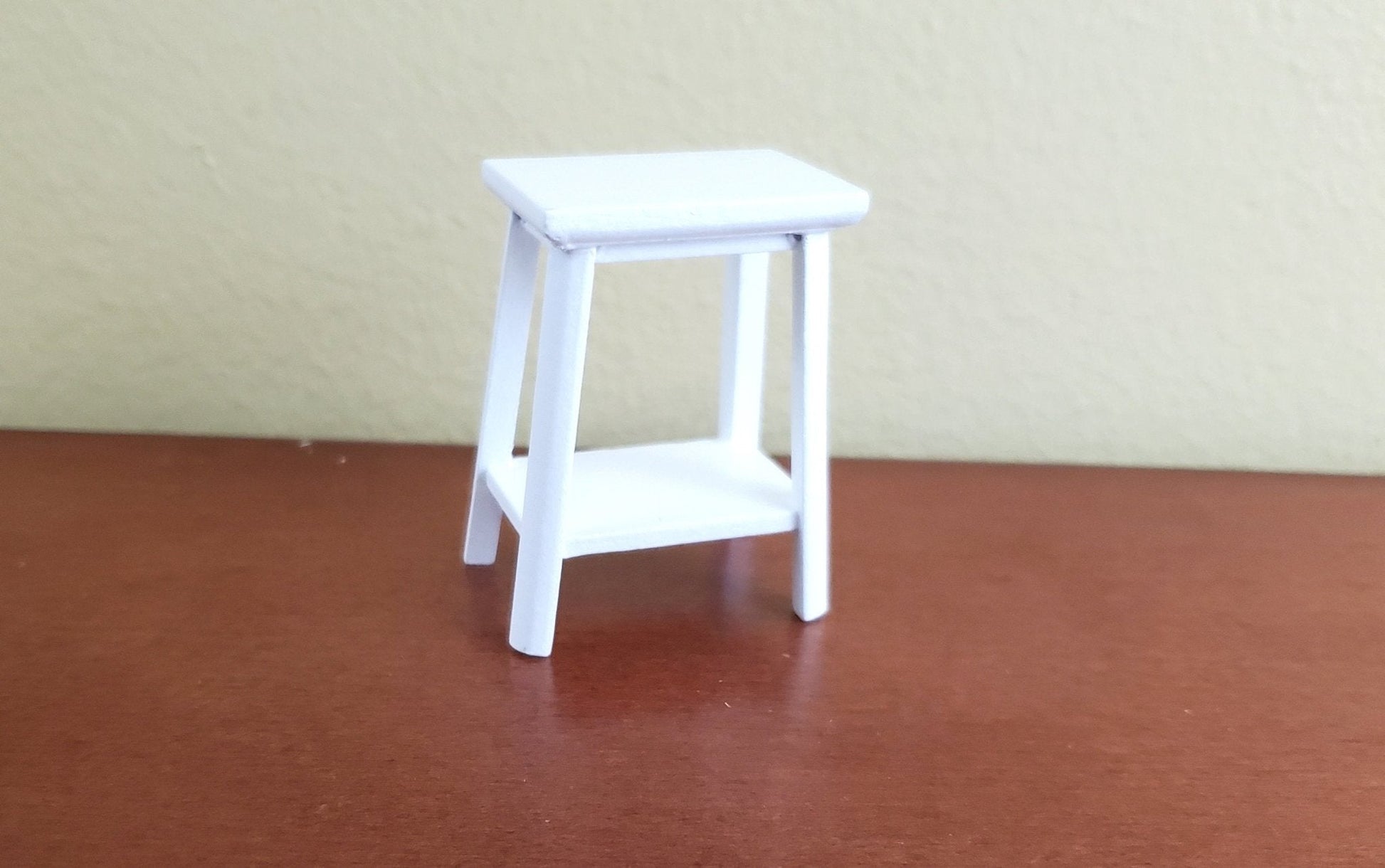 Dollhouse Miniature Fern or Plant Stand Side Table White Finish 1:12 Scale Furniture - Miniature Crush