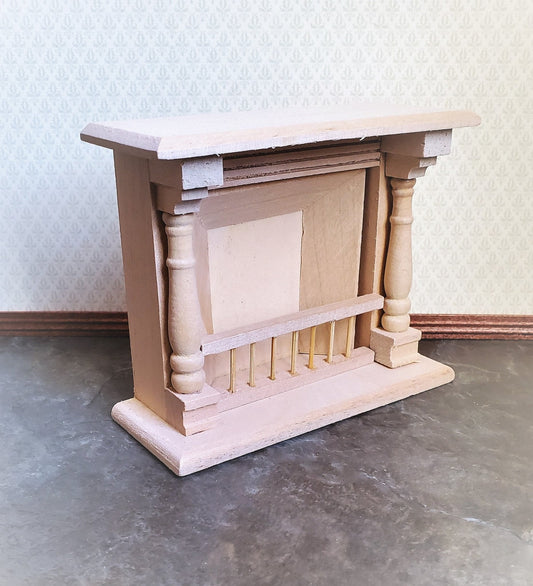 Dollhouse Miniature Fireplace Large DIY 1:12 Scale Furniture Unfinished Wood - Miniature Crush