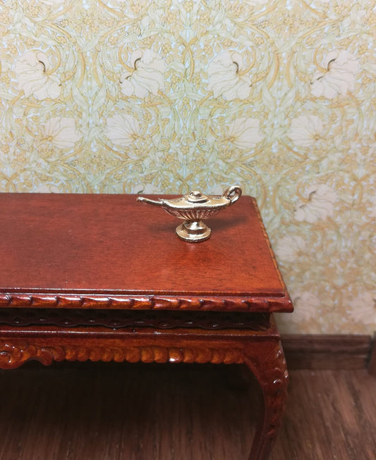 Dollhouse Miniature Genie Lamp Aladdin's Lamp Gold 1:12 Scale Hand Painted Metal - Miniature Crush