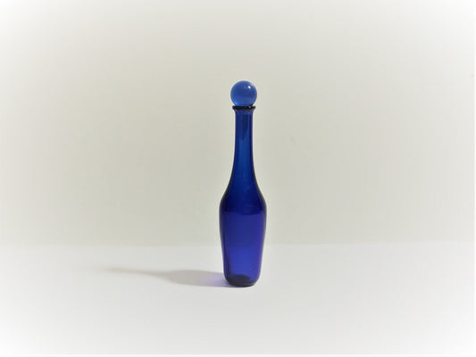 Dollhouse Miniature Glass Decanter Bottle Cobalt Blue Large w/ Stopper 1:12 Scale - Miniature Crush