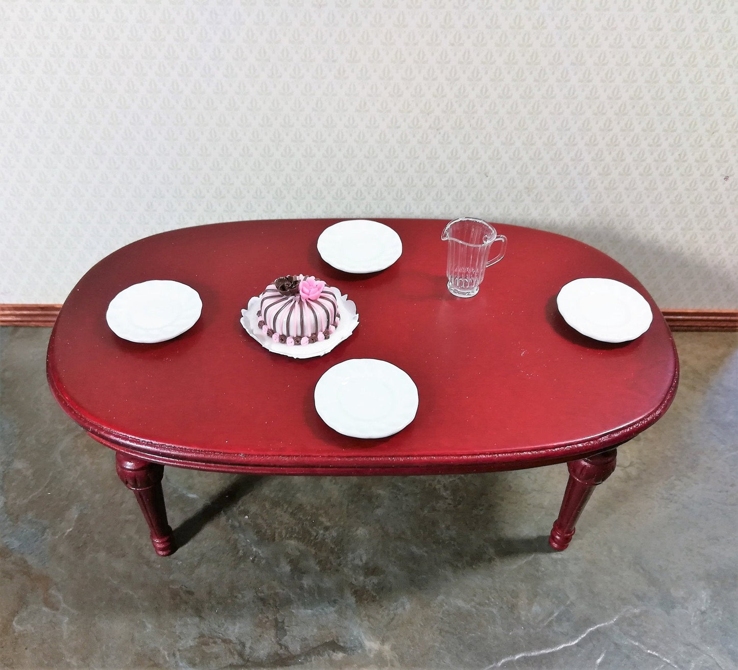 Dollhouse Miniature Glass Plates Fluted All White Ceramic x4 1:12 Scale 1" - Miniature Crush