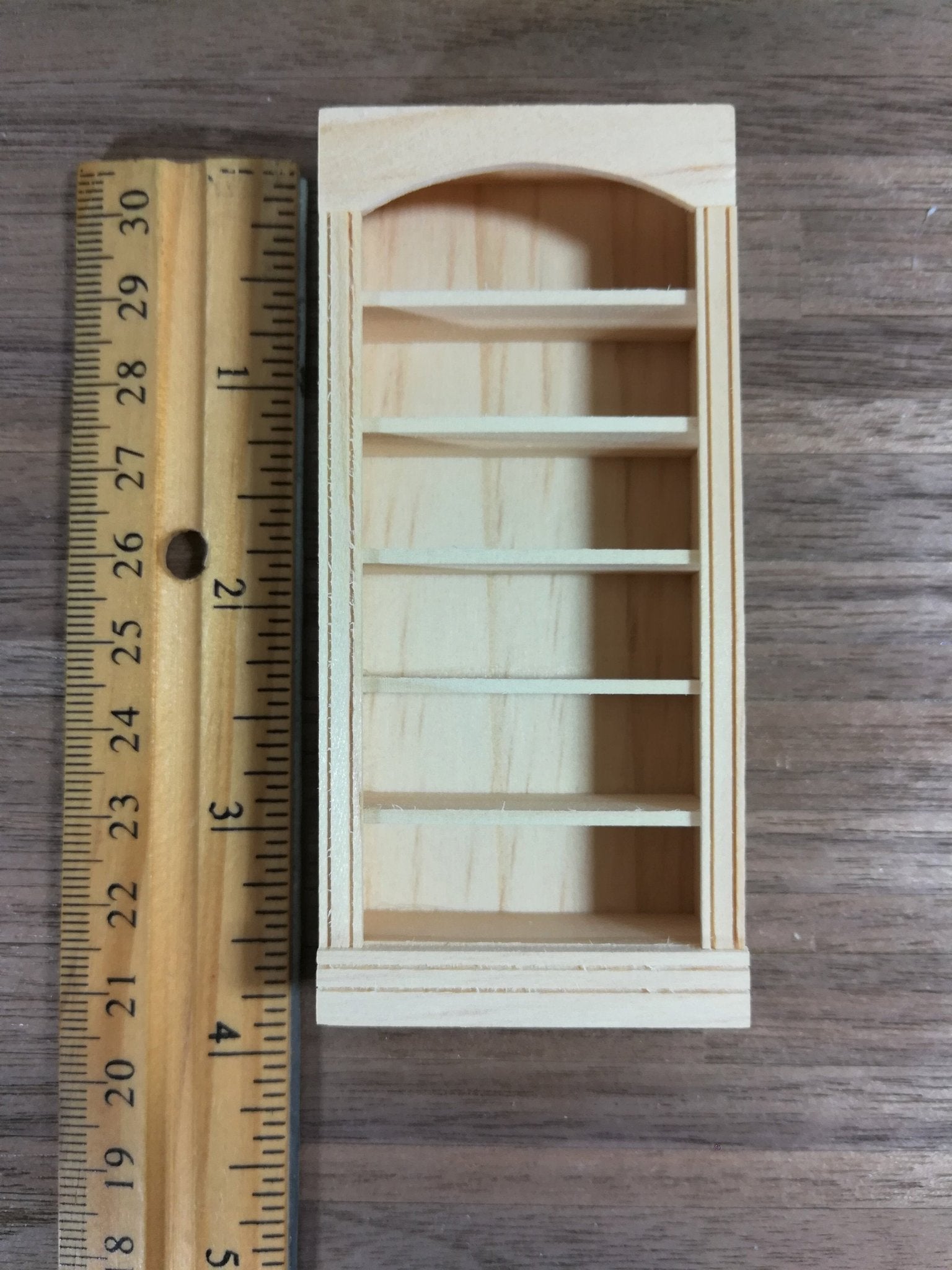 Dollhouse Miniature Half Scale Bookcase Unfinished 1:24 Furniture 5 Shelf Library - Miniature Crush